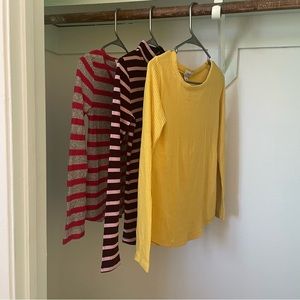3 Old Navy Ribbed Long Sleeve Shirts. All Size XS